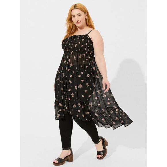 torrid Tops - Torrid Chiffon Button Sleeveless Tunic